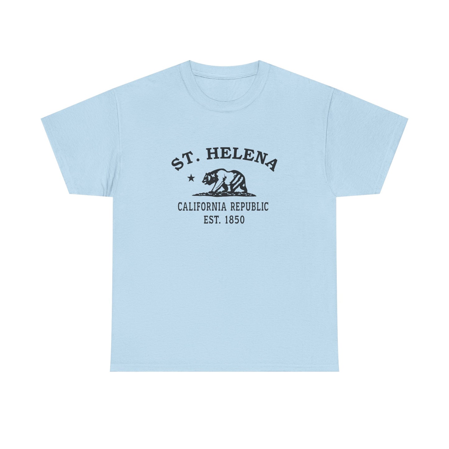 St Helena California Vintage Retro Unisex Heavy Cotton Tee - Black Logo