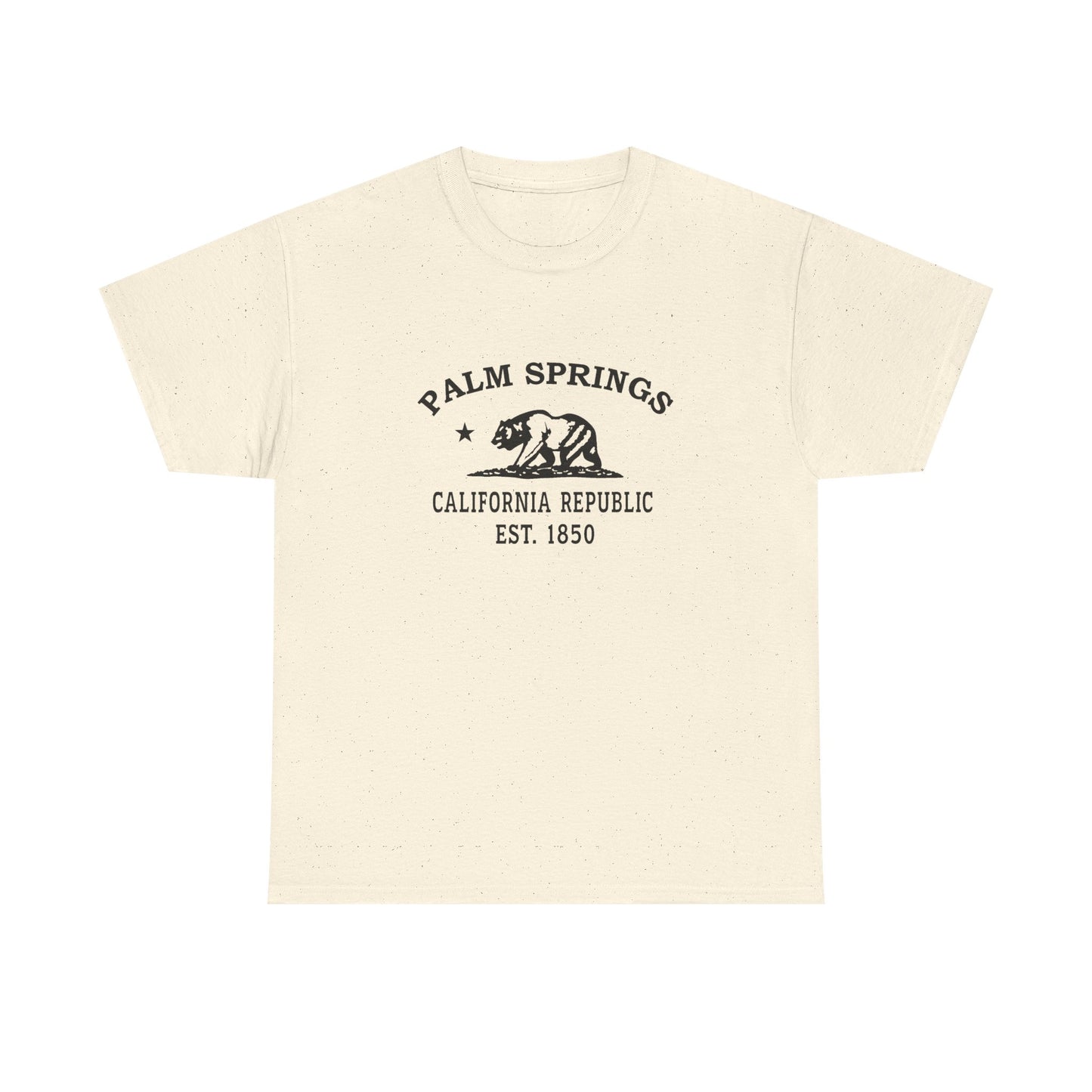 Palm Springs California Vintage Retro Unisex Heavy Cotton Tee - Black Logo