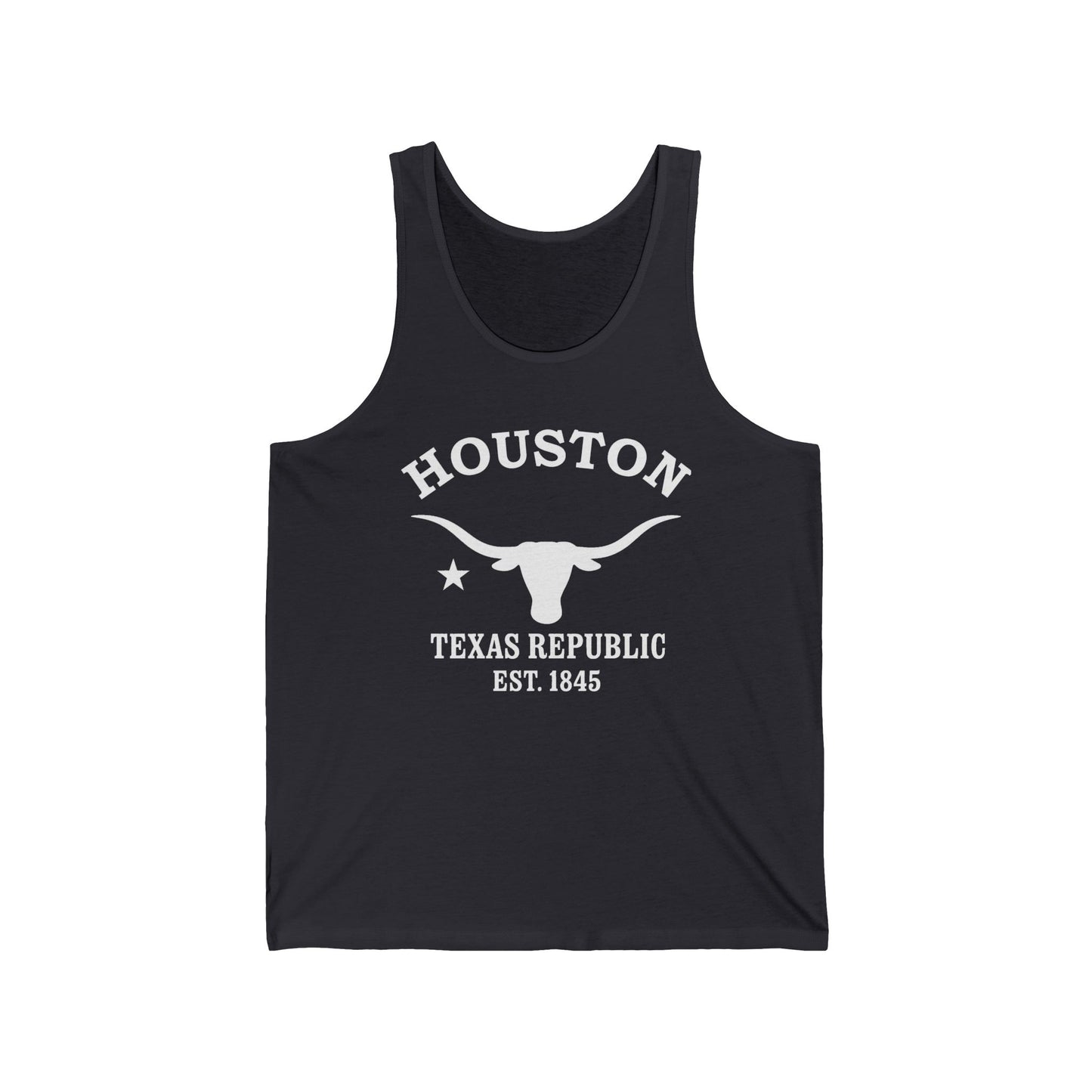 Houston Texas Unisex Cotton Jersey Tank Top - White Logo
