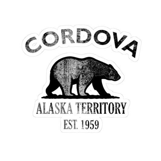 Cordova Alaska Vintage Retro Vinyl Sticker - Black Logo