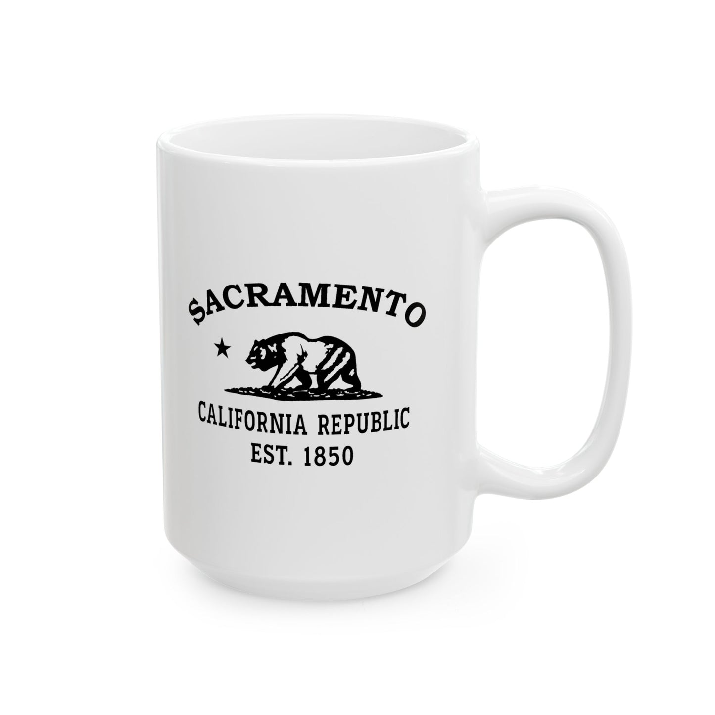 Sacramento California Vintage Retro Ceramic Mug - Black Logo