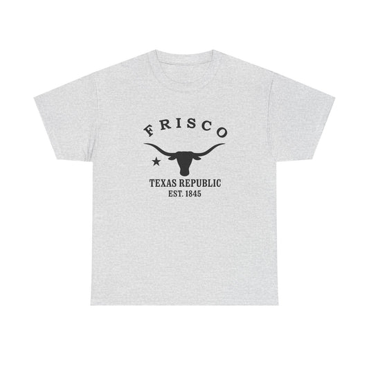 Frisco Texas Vintage Retro Unisex Heavy Cotton Tee - Black Logo
