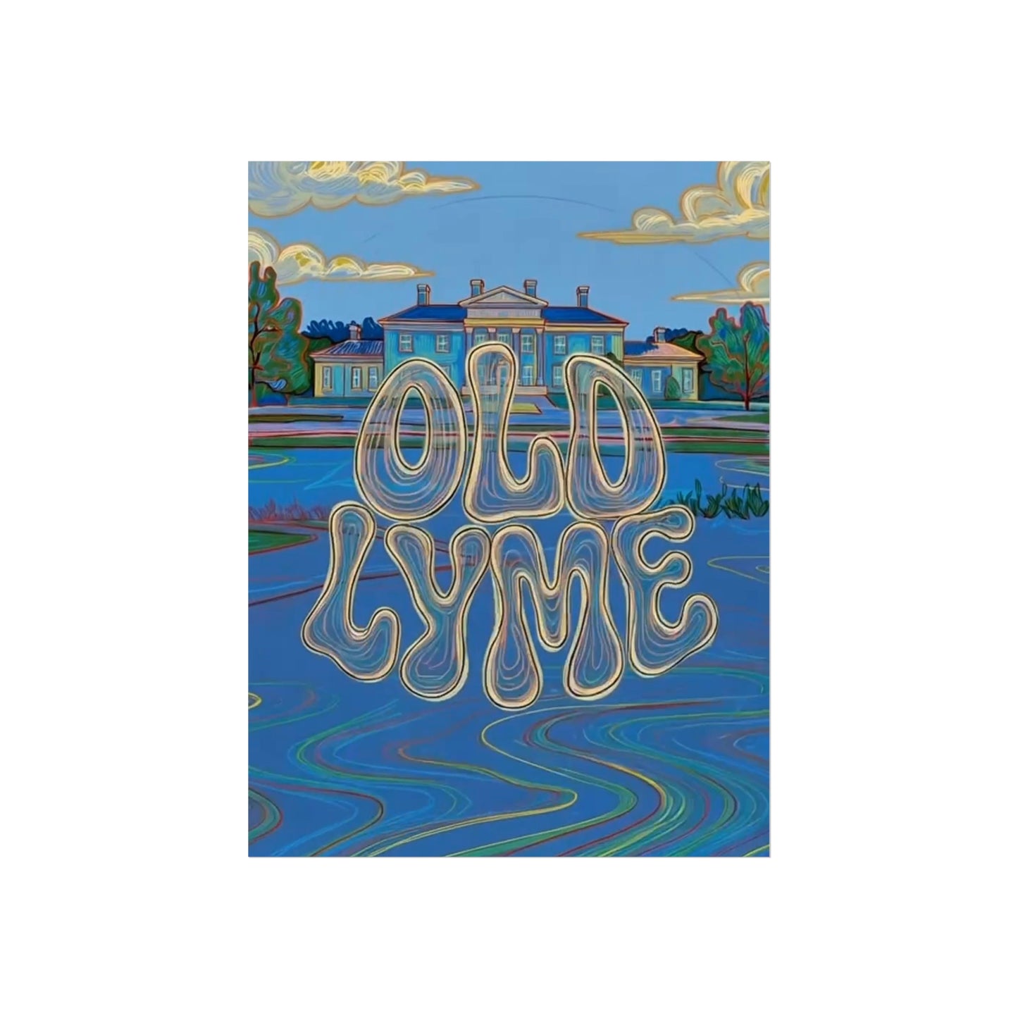 Old Lyme Connecticut Vintage Retro Giclée Print Art Series Poster