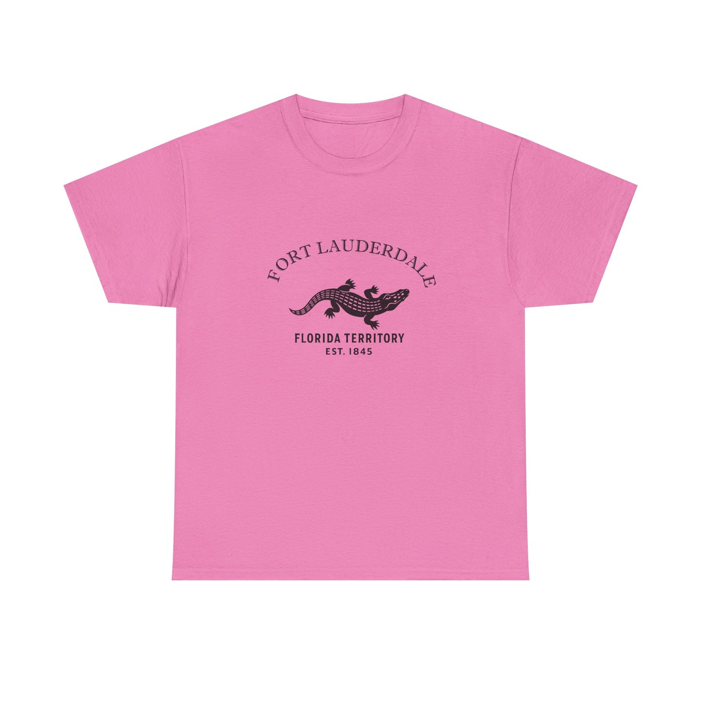 Fort Lauderdale Florida Vintage Retro Unisex Heavy Cotton Tee - Black Logo