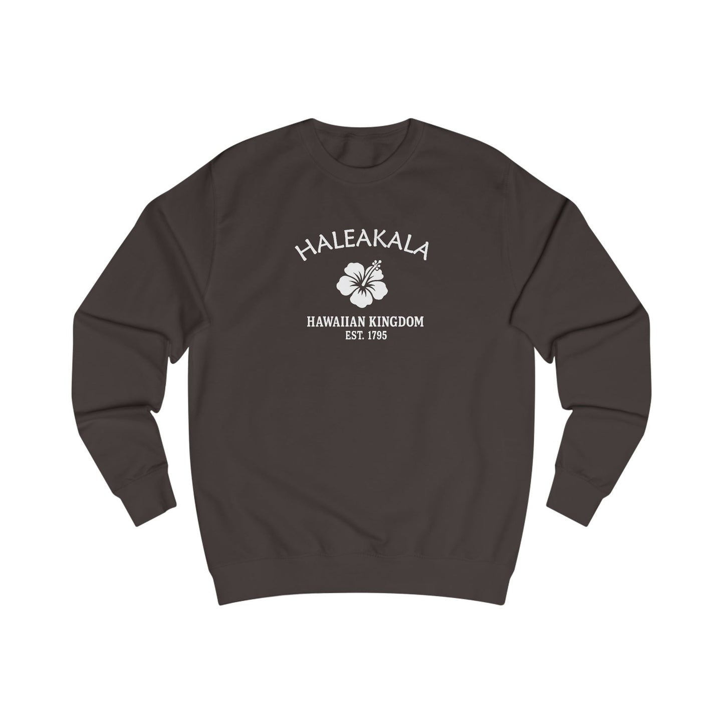 Haleakala Hawaii Vintage Retro Premium Crewneck Sweatshirt - White Logo - Bottle Green