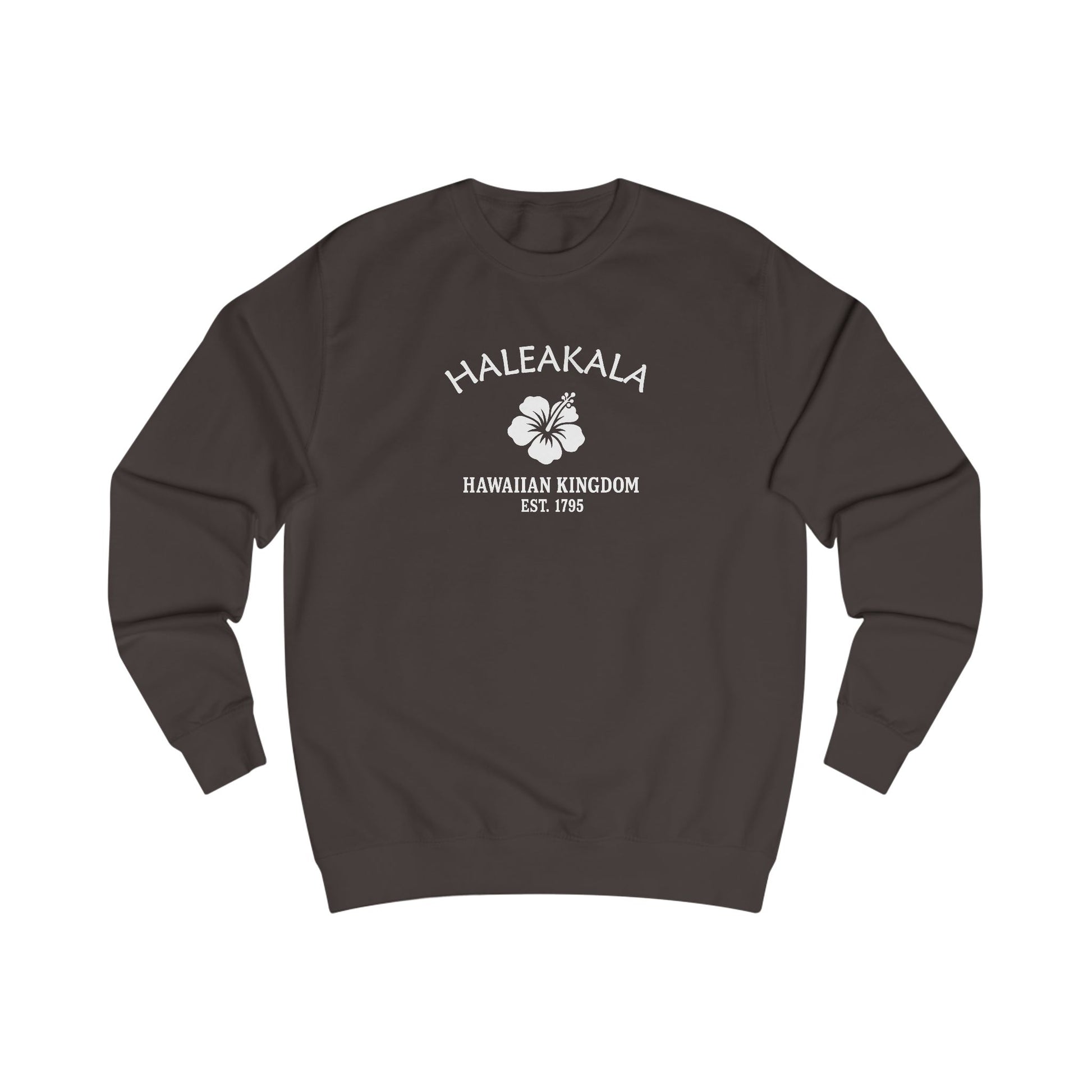 Haleakala Hawaii Vintage Retro Premium Crewneck Sweatshirt - White Logo - Bottle Green