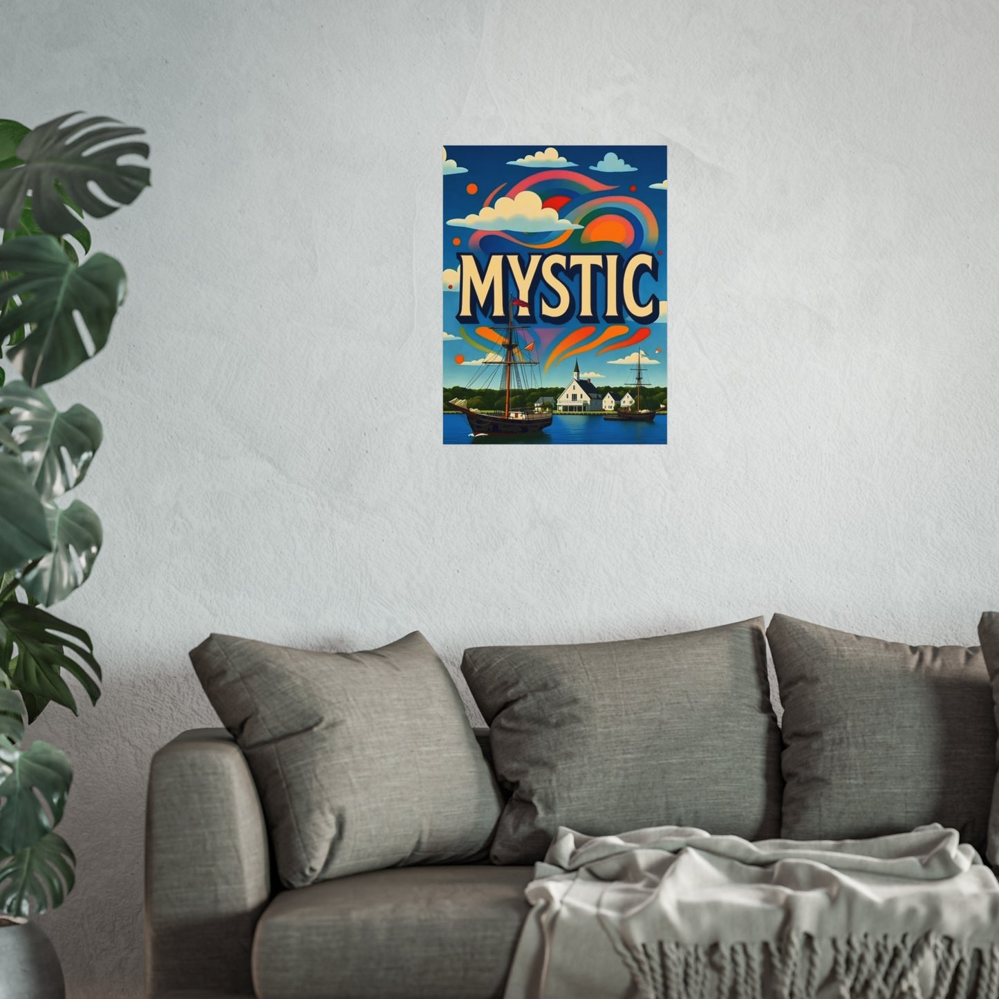 Mystic Connecticut Vintage Retro Giclée Print Art Series Poster