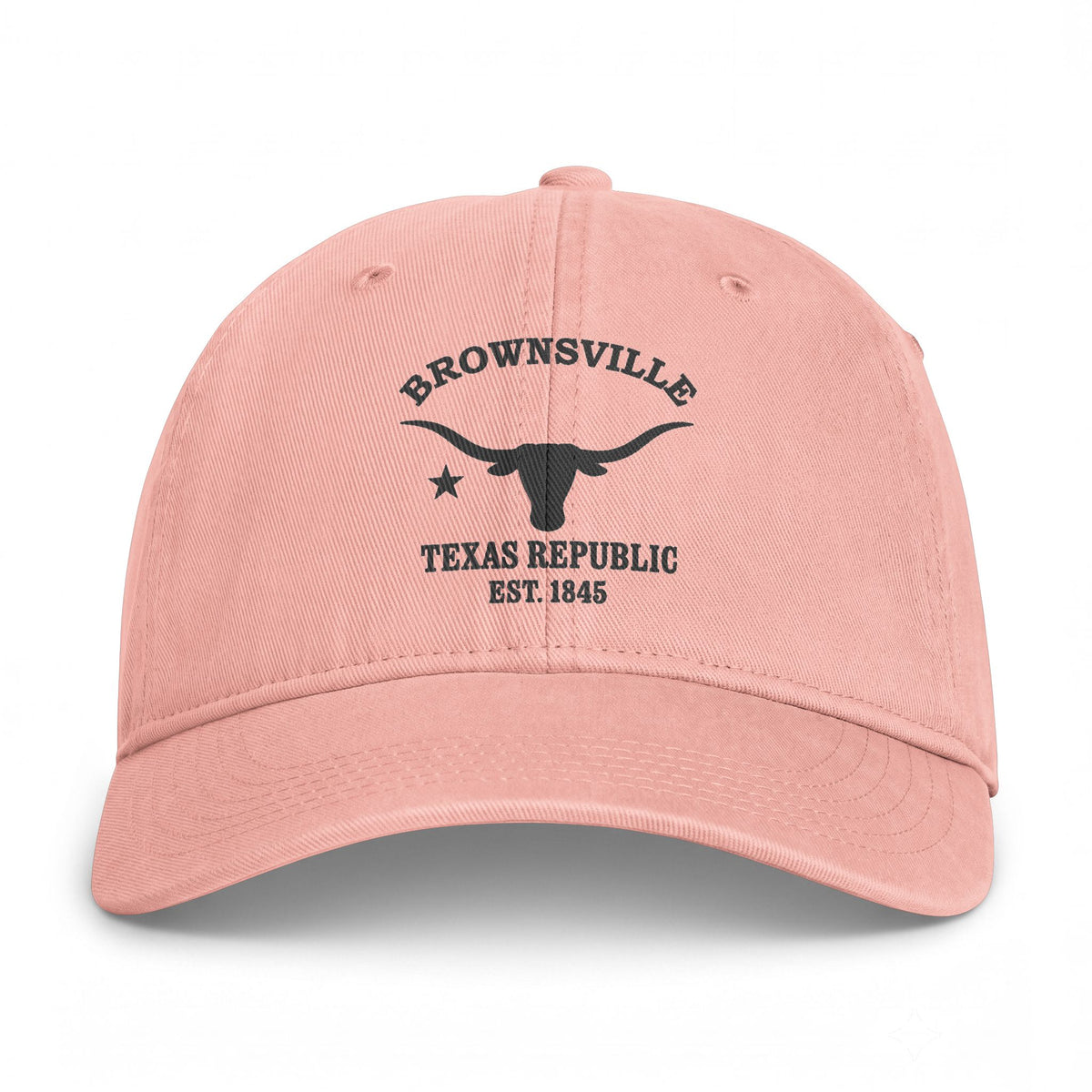 Brownsville Texas Distressed Cotton Cap - Charcoal Print Logo