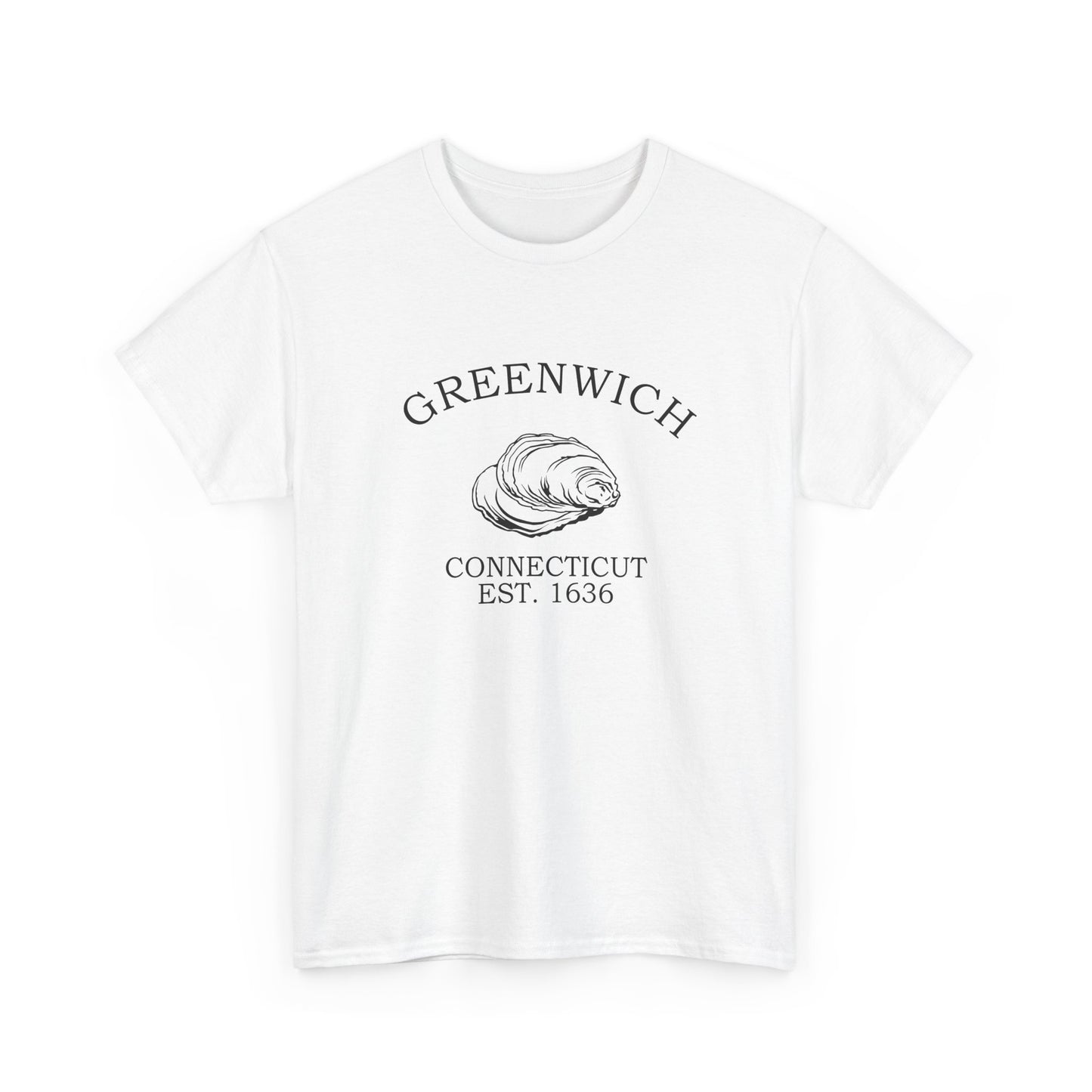 Greenwich Connecticut Vintage Retro Unisex Heavy Cotton Tee - Black Logo