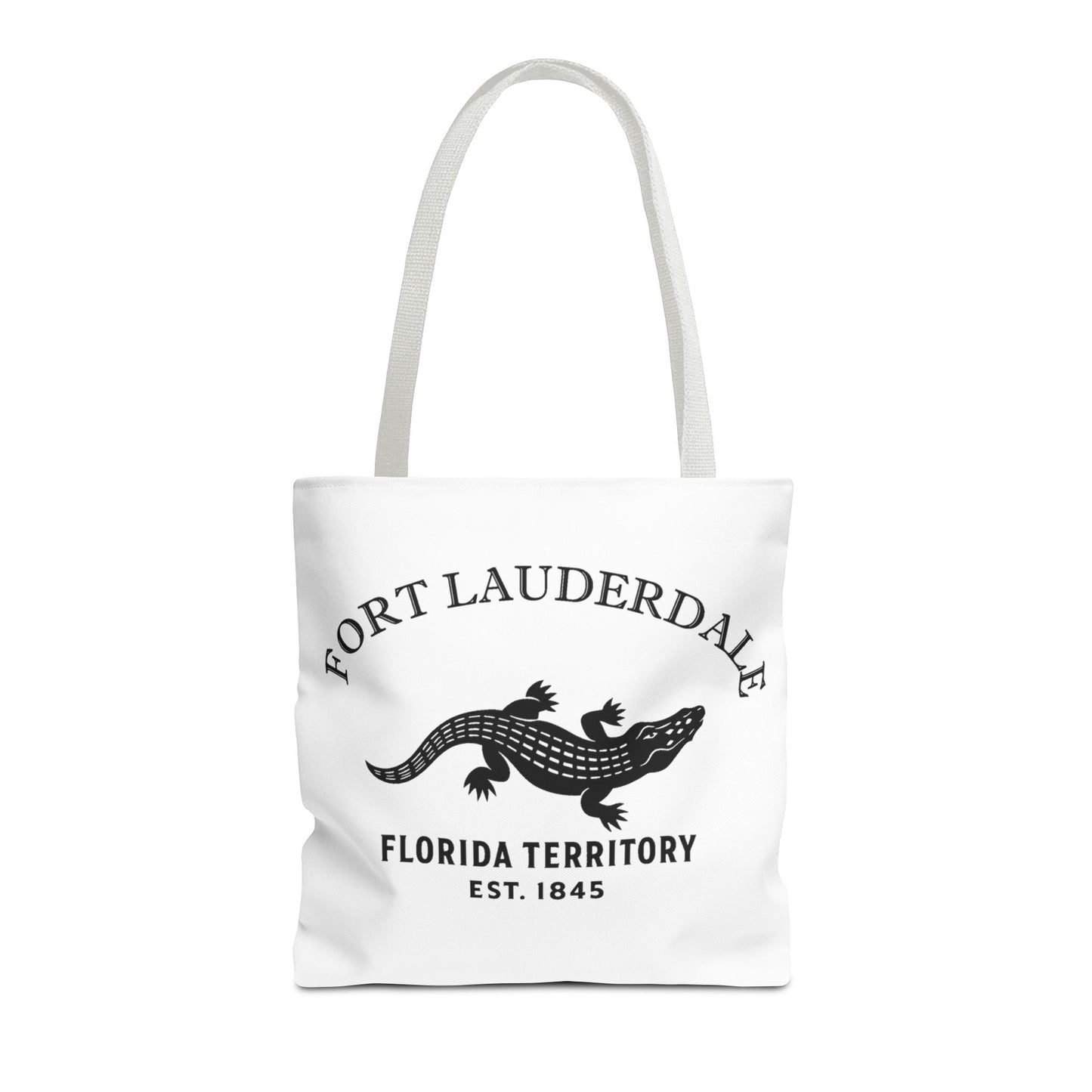 Fort Lauderdale Florida Vintage Retro Light Canvas Tote - Black Logo