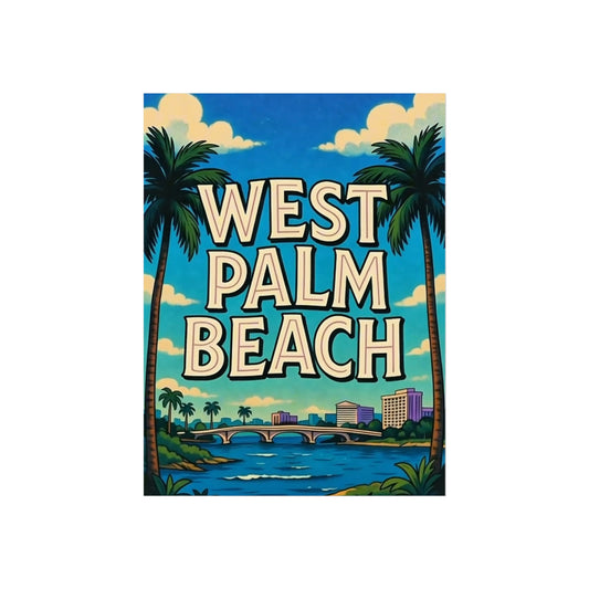 West Palm Beach Florida Vintage Retro Giclée Print Art Series Poster