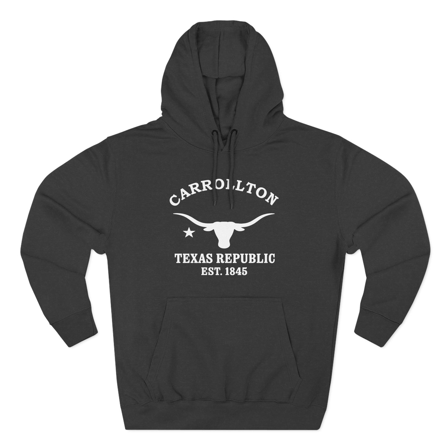 Carrollton Texas Vintage Retro Unisex Heavy Cotton Hoodie - White Logo