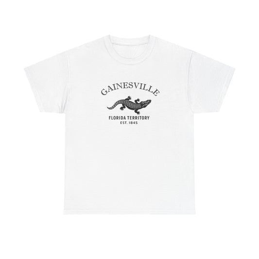 Gainesville Florida Vintage Retro Unisex Heavy Cotton Tee - Black Logo