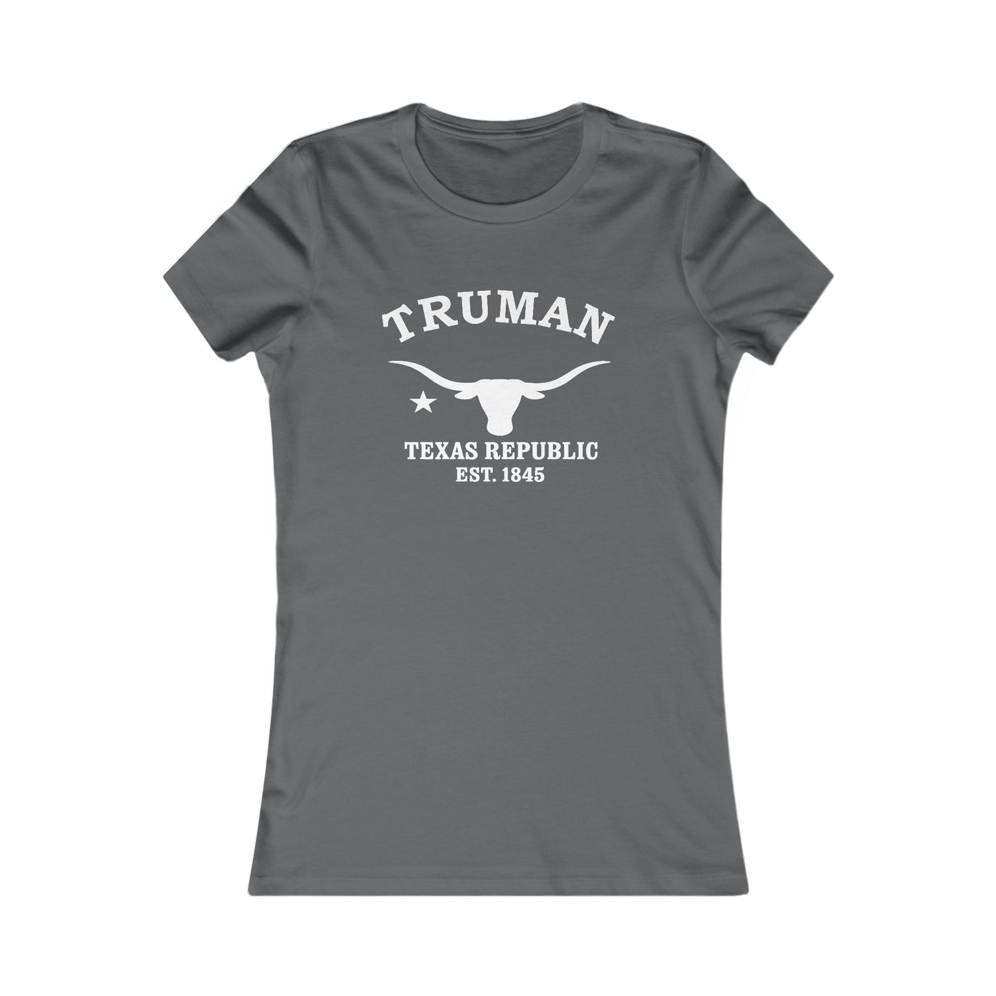 Truman Texas Vintage Retro Womens Fitted Ringspun Cotton Tee - White Logo
