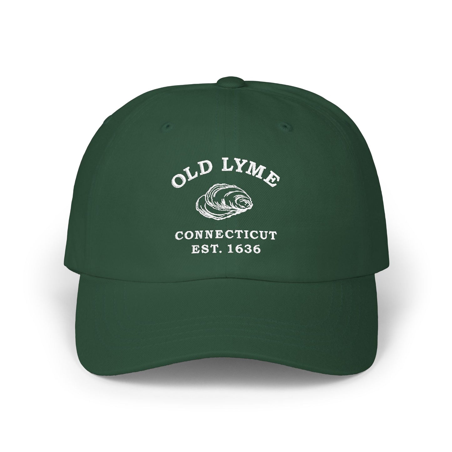 Old Lyme Connecticut Classic Cotton Cap - White Logo