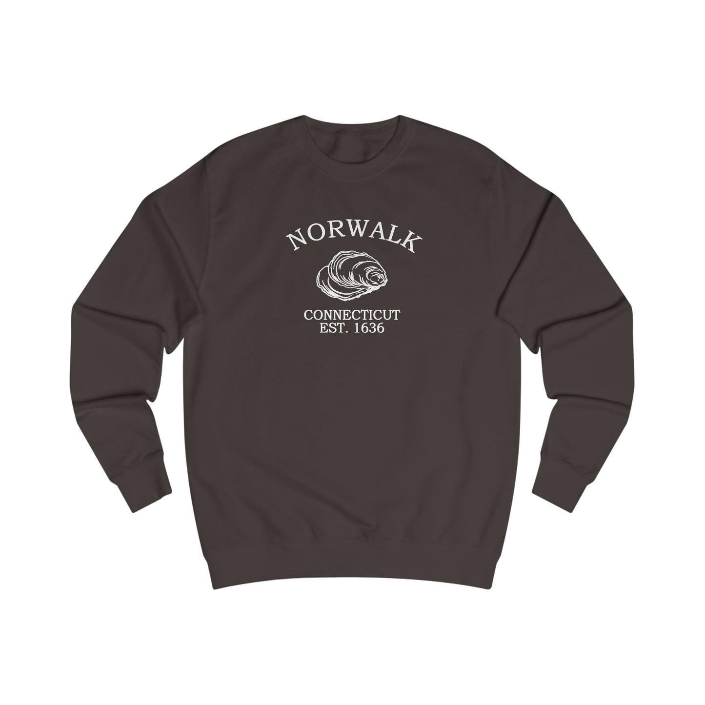 Norwalk Connecticut Vintage Retro Premium Crewneck Sweatshirt - White Logo - Bottle Green