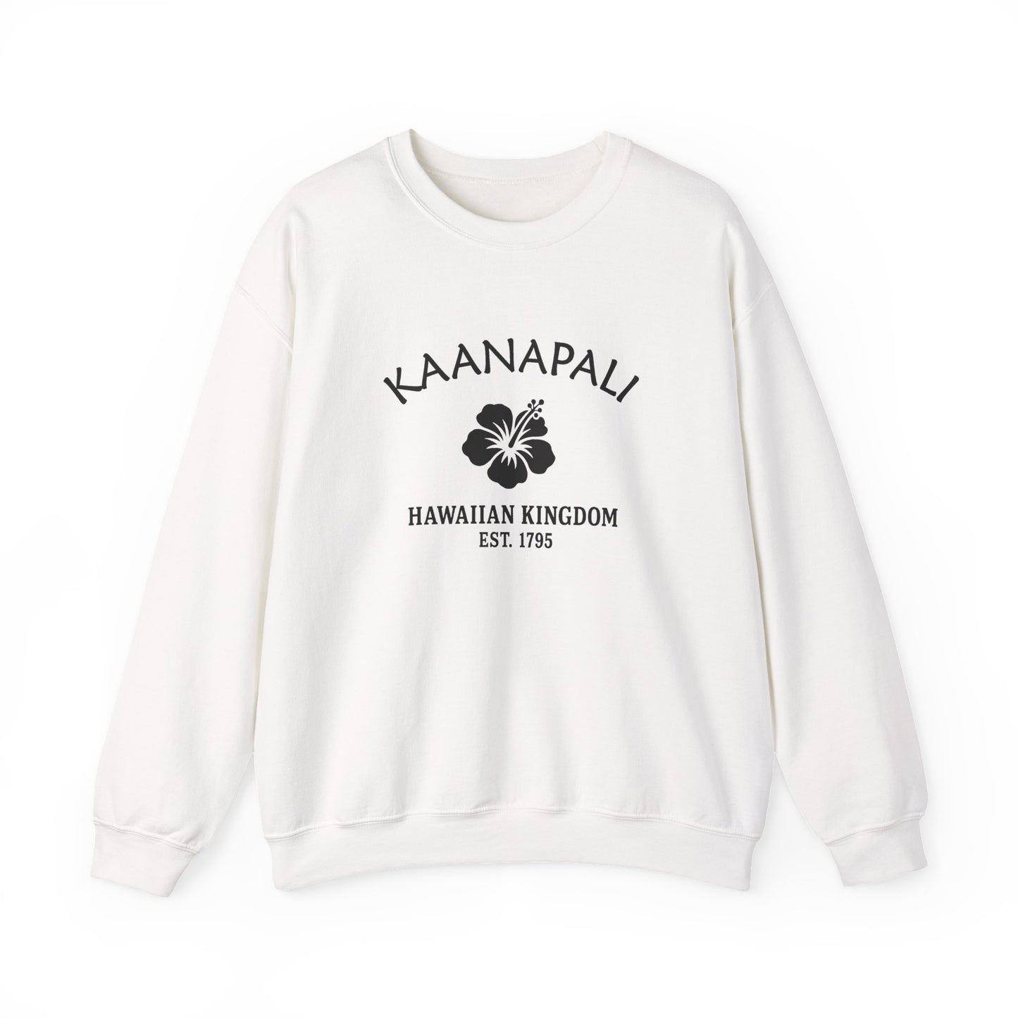 Kaanapali Hawaii Vintage Retro Unisex Heavy Crewneck Sweatshirt - Black Logo