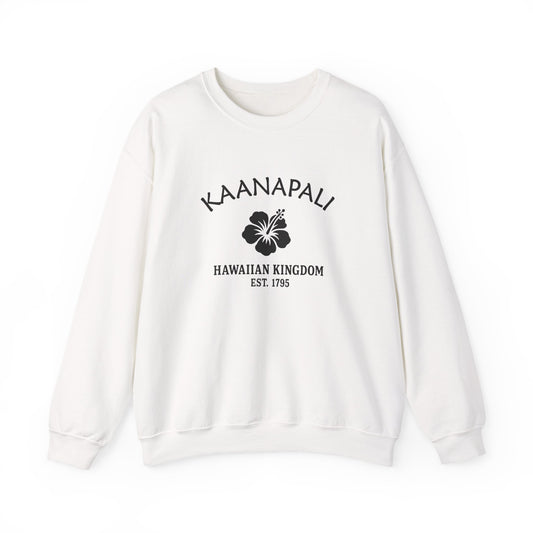Kaanapali Hawaii Vintage Retro Unisex Heavy Crewneck Sweatshirt - Black Logo