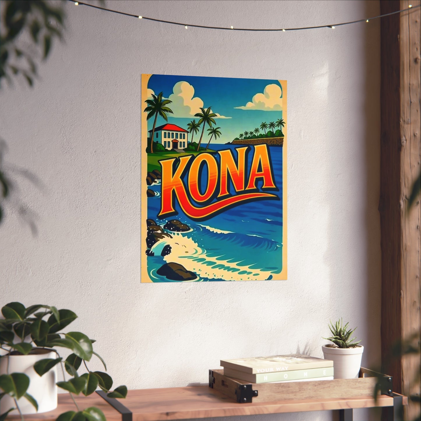 Kona Hawaii Vintage Retro Giclée Print Art Series Poster