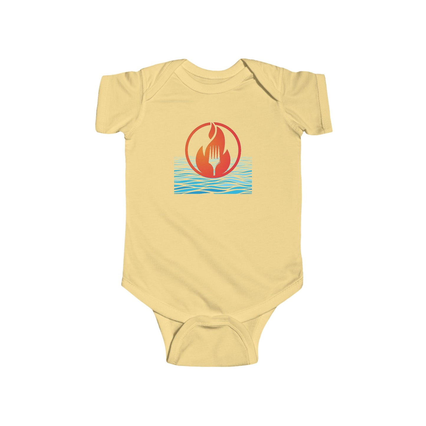 Eat Fire Spring Cotton Jersey Baby Bodysuit - Image Logo