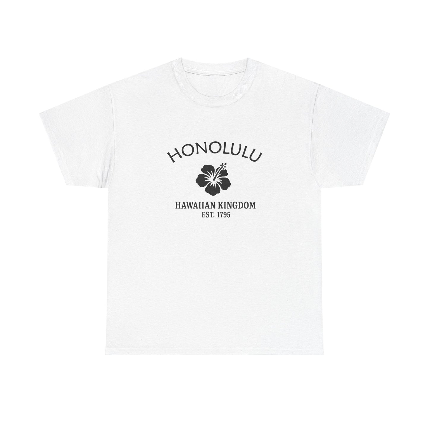 Honolulu Hawaii Vintage Retro Unisex Heavy Cotton Tee - Black Logo