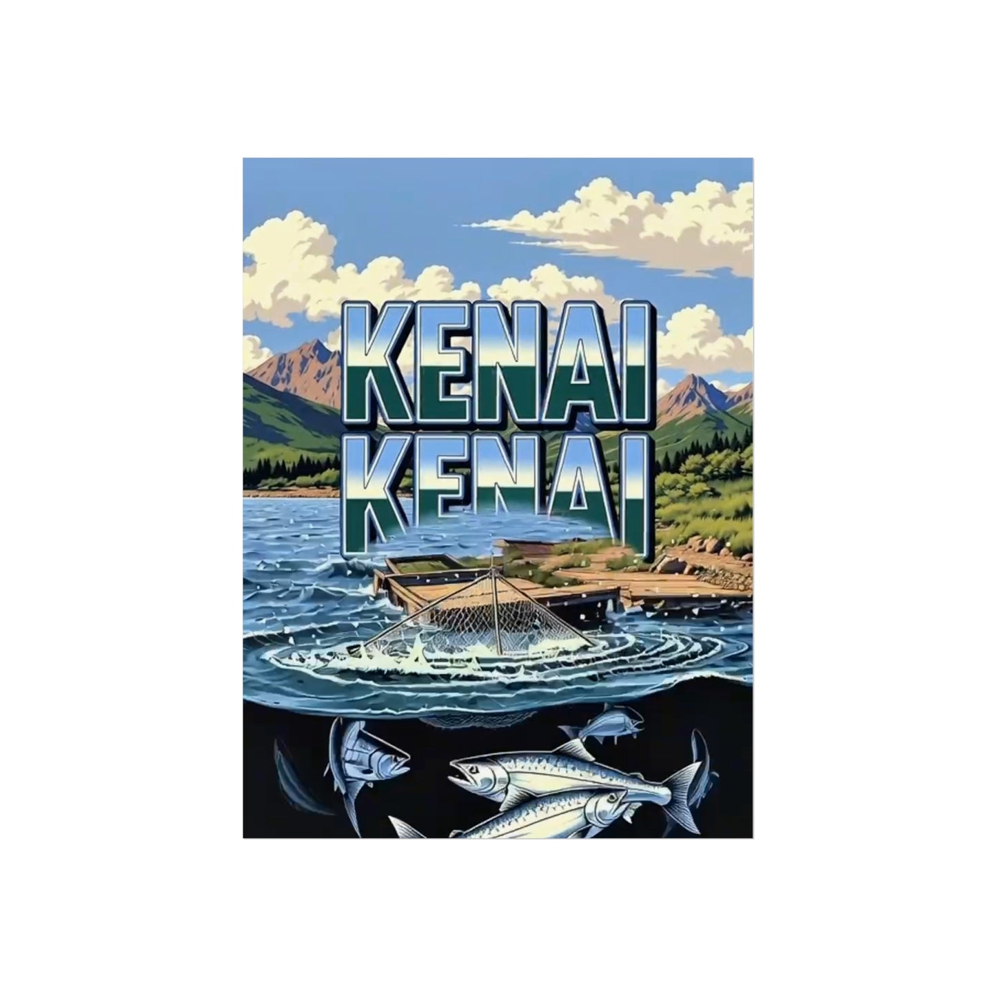 Kenai Alaska Vintage Retro Giclée Print Art Series Poster