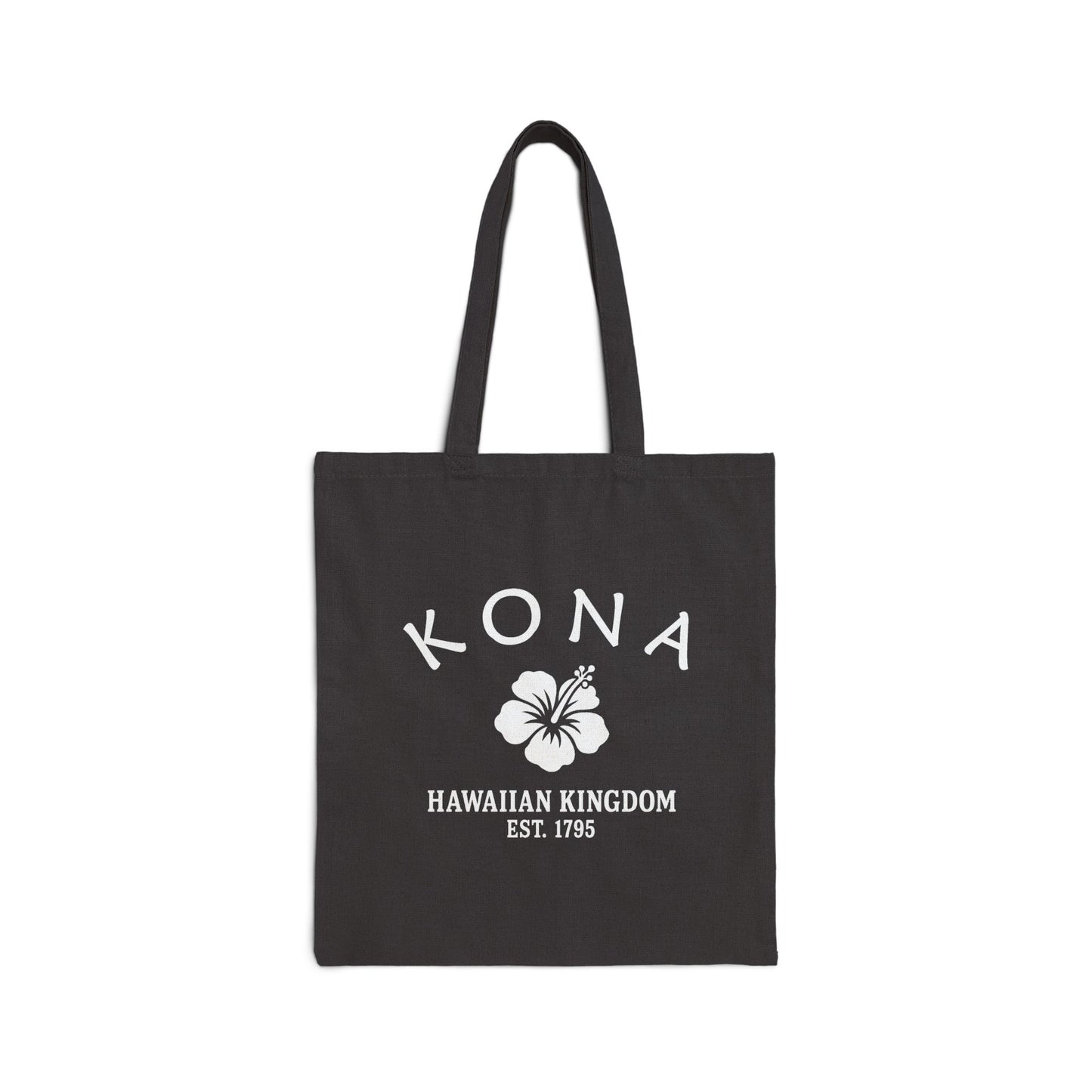 Kona Hawaii Vintage Retro Cotton Canvas Tote Bag - White Logo