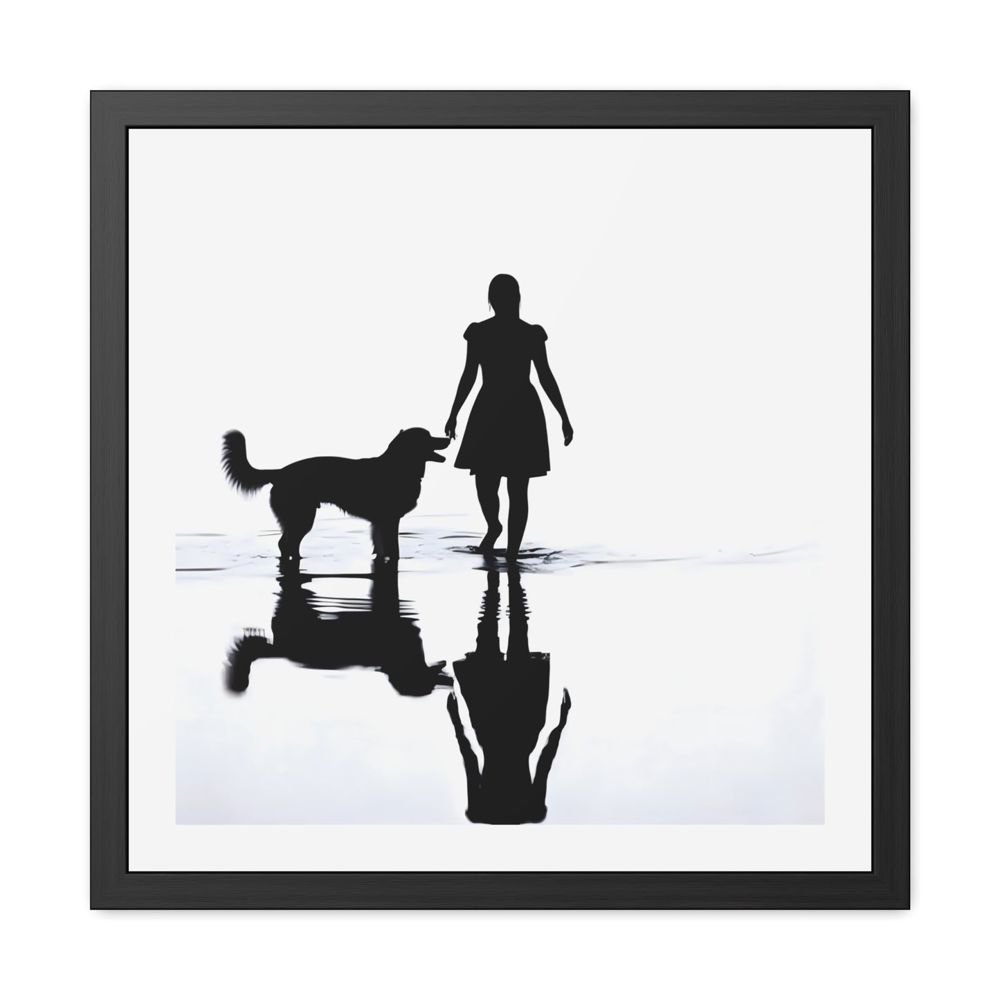 Quiet Walk, Black Water - Tide & Light Series Framed Poster