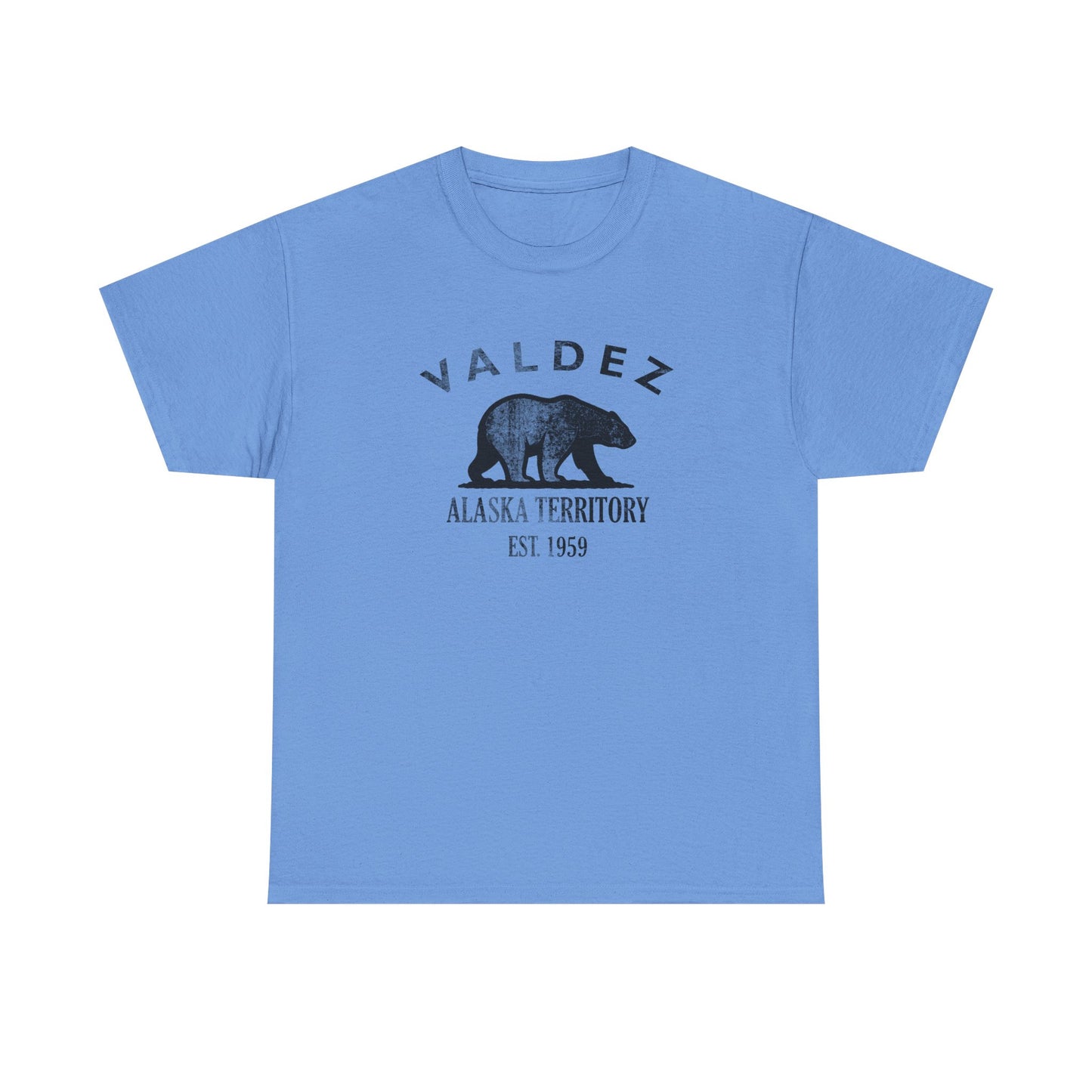 Valdez Alaska Vintage Retro Unisex Heavy Cotton Tee - Black Logo