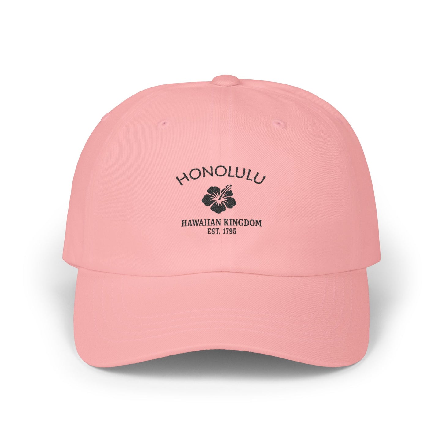 Honolulu Hawaii Classic Embroidered Cotton Cap - Black Logo
