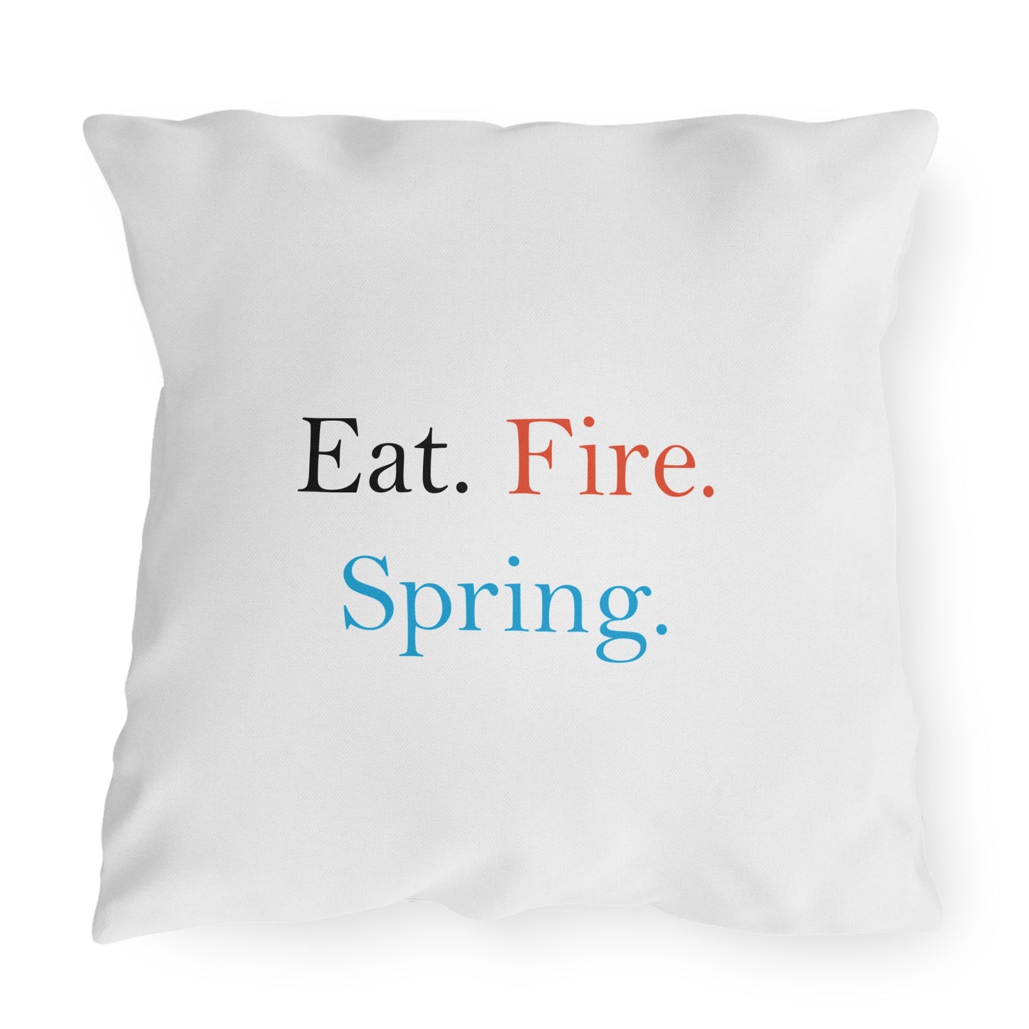 Eat Fire Spring Outdoor Throw Pillow - Text Logo