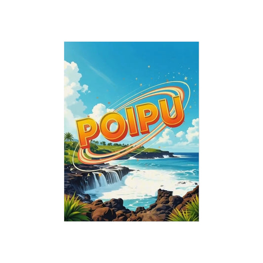 Poipu Hawaii Vintage Style Giclée Print Art Series Poster, 24" x 32" (Vertical)