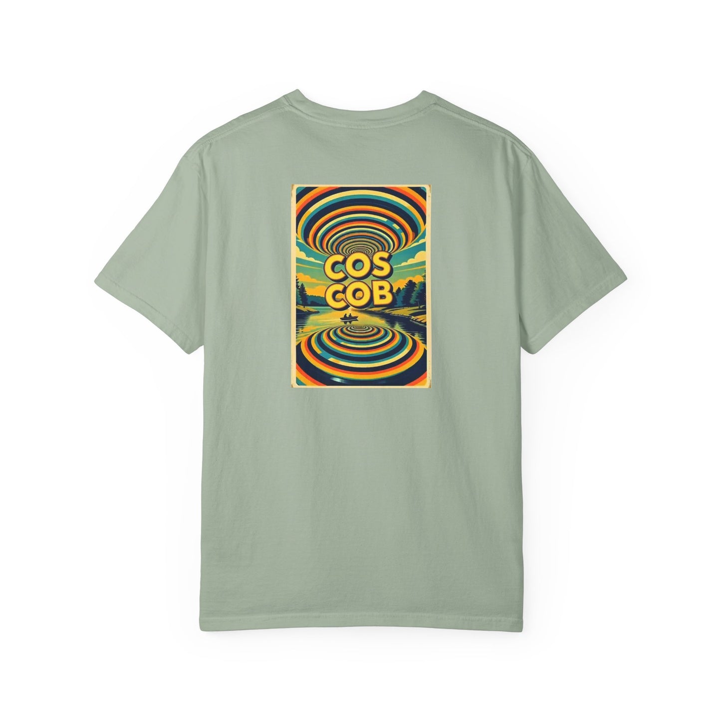 Cos Cob Connecticut Vintage Retro Back Printed Art Series Cotton Tee - Black Logo