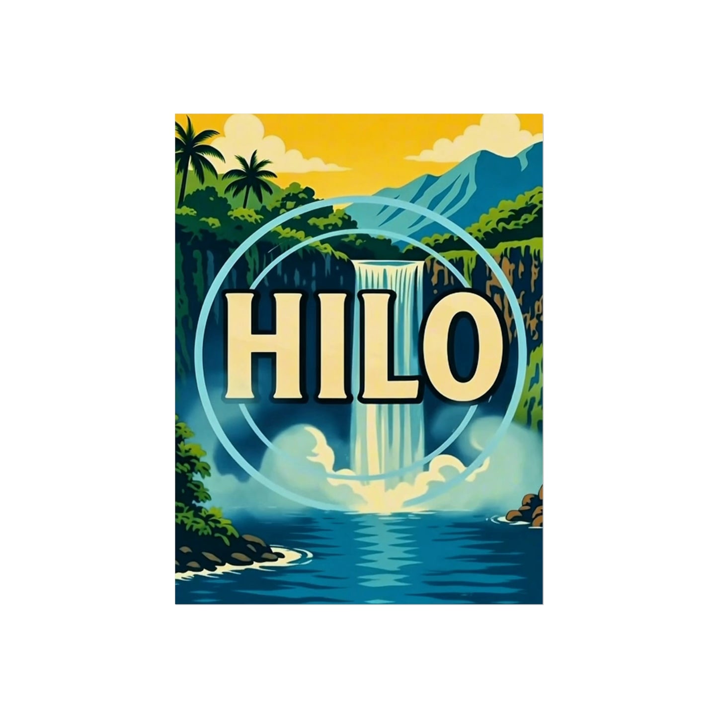 Hilo Hawaii Vintage Retro Giclée Print Art Series Poster