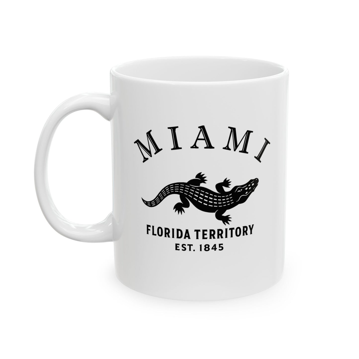 Miami Florida Vintage Retro Ceramic Mug - Black Logo