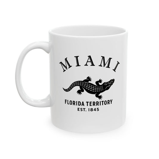 Miami Florida Vintage Retro Ceramic Mug - Black Logo