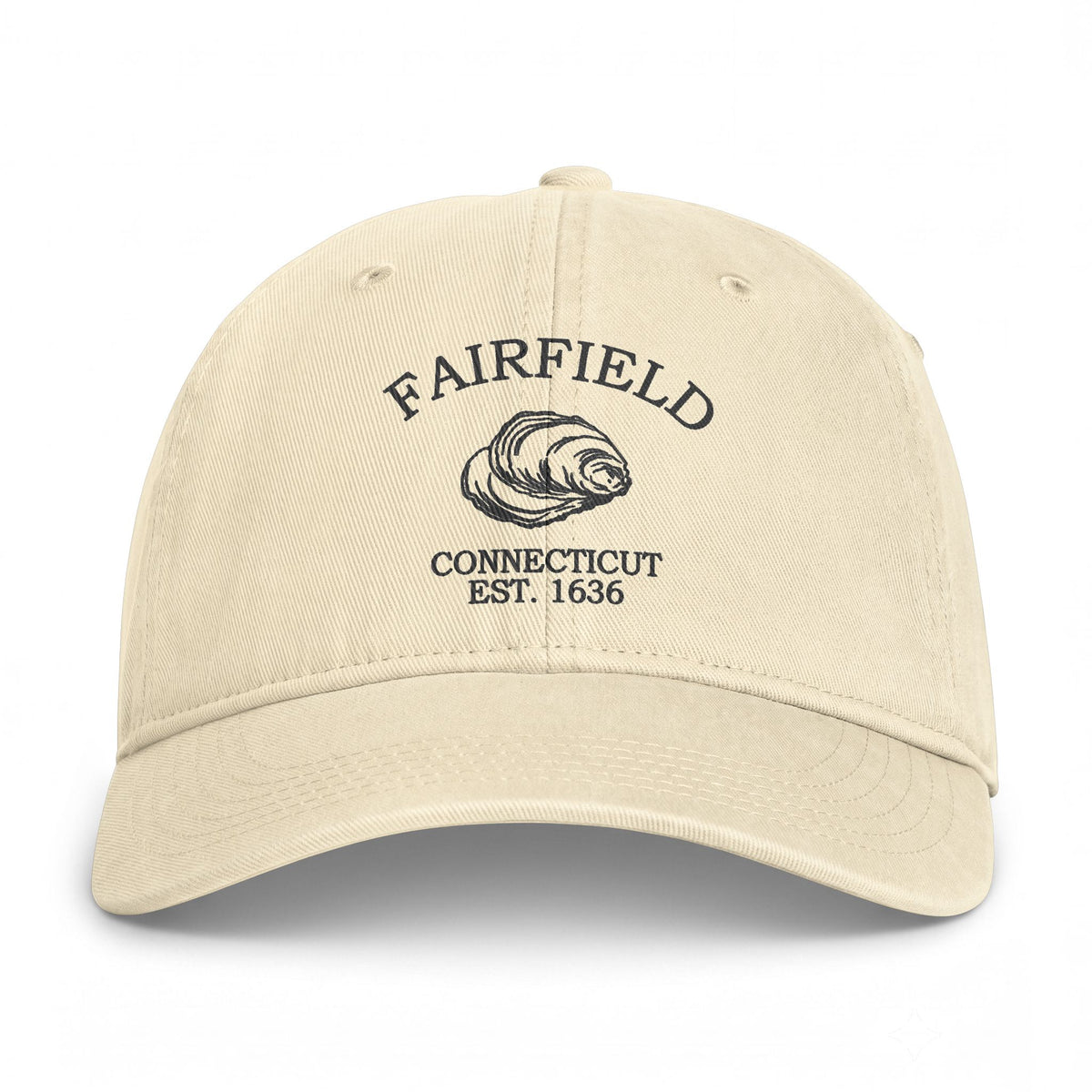 Fairfield Connecticut Distressed Cotton Cap - Charcoal Print Logo