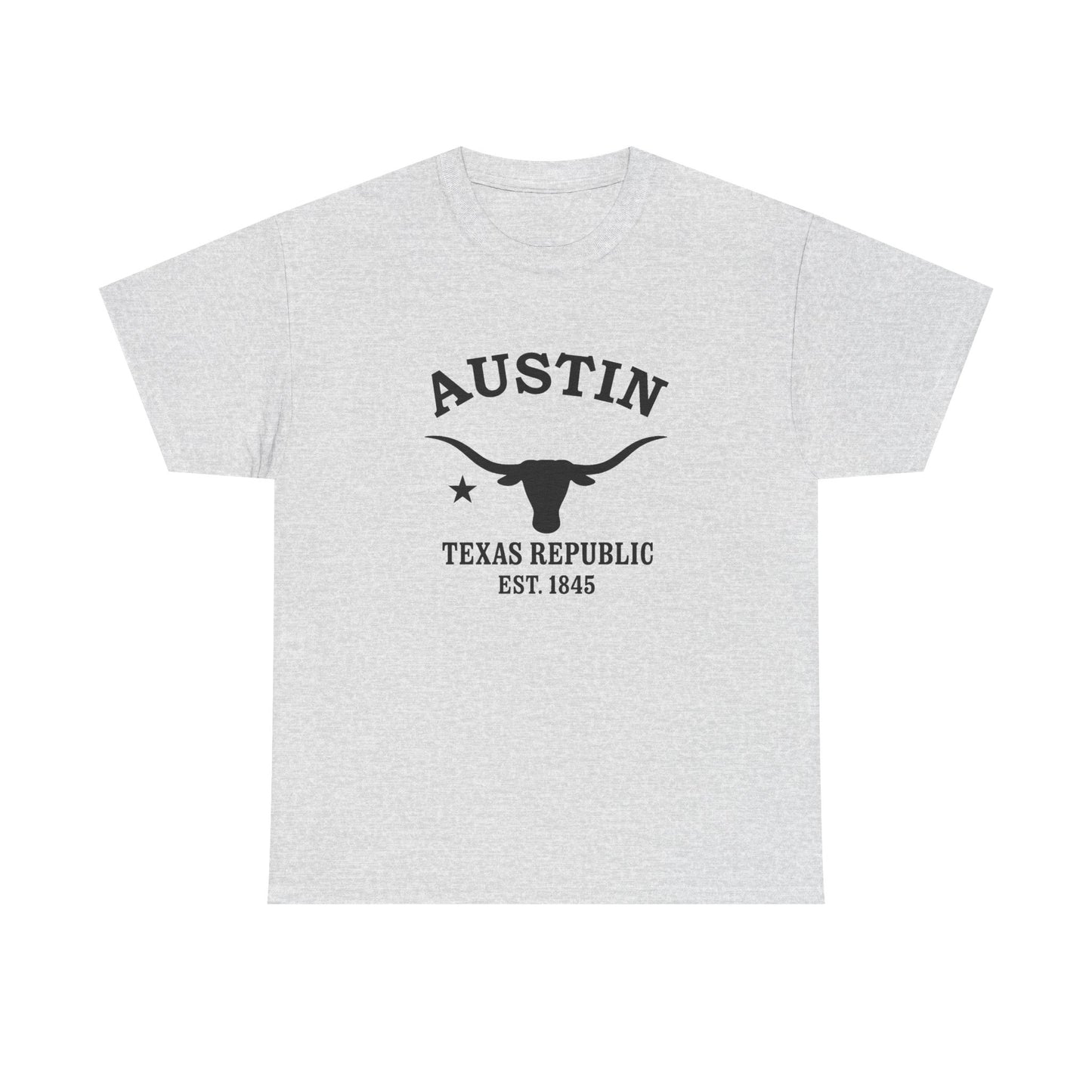 Austin Texas Vintage Retro Unisex Heavy Cotton Tee - Black Logo