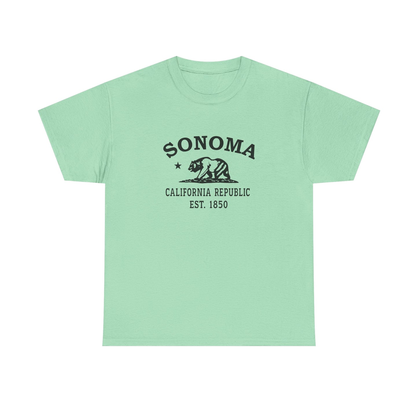 Sonoma California Vintage Retro Unisex Heavy Cotton Tee - Black Logo