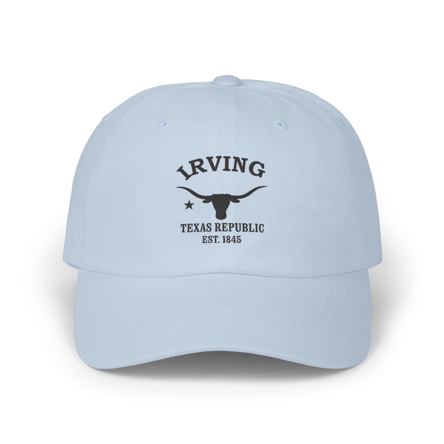 Irving Texas Vintage Retro Embroidered Cotton Cap - Black Logo