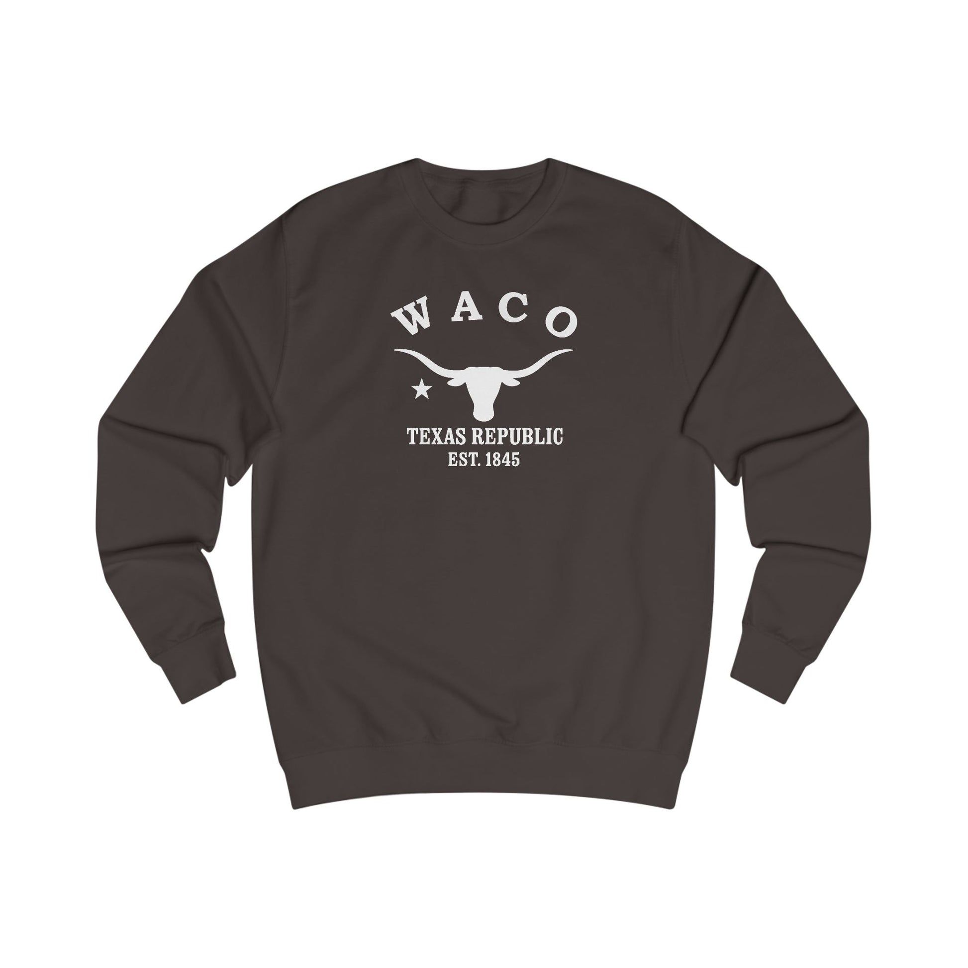 Waco Texas Vintage Retro Premium Crewneck Sweatshirt - White Logo - Bottle Green