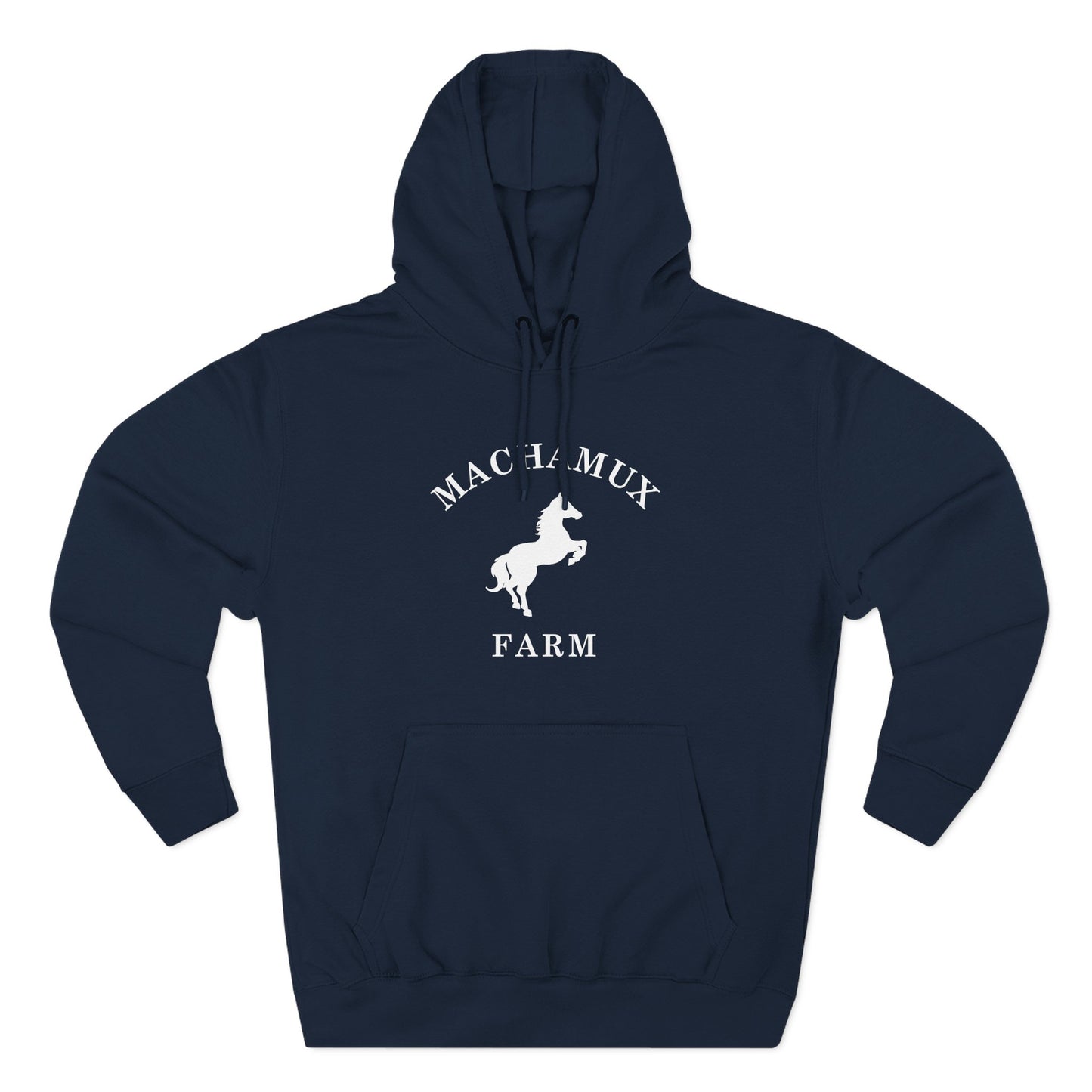 Machamux Farm Vintage Retro Unisex Heavy Cotton Hoodie - White Logo
