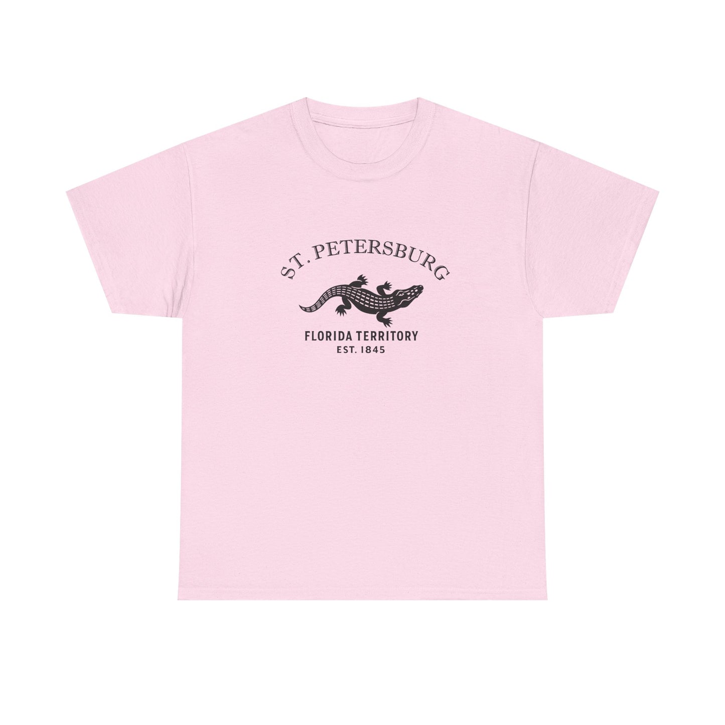 St Petersburg Florida Vintage Retro Unisex Heavy Cotton Tee - Black Logo