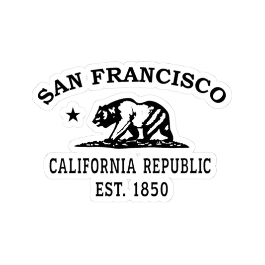 San Francisco California Vintage Retro Vinyl Sticker - Black Logo