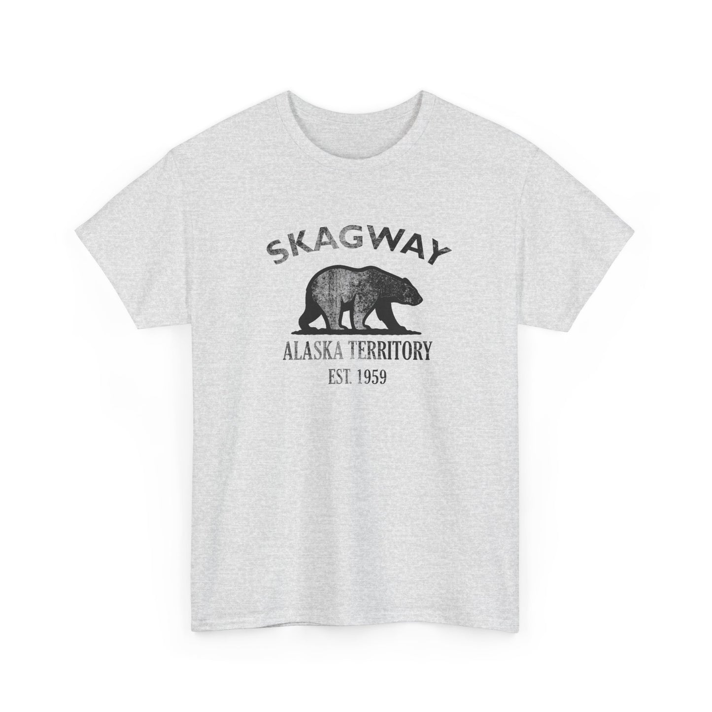 Skagway Alaska Vintage Retro Unisex Heavy Cotton Tee - Black Logo