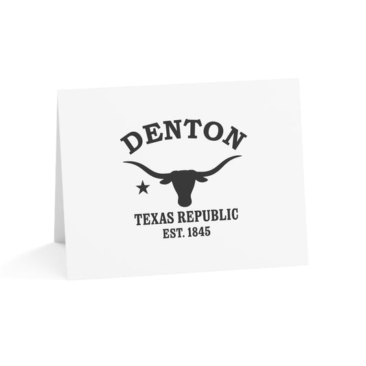 Denton Texas Vintage Retro Thank You Card Set - Black Logo