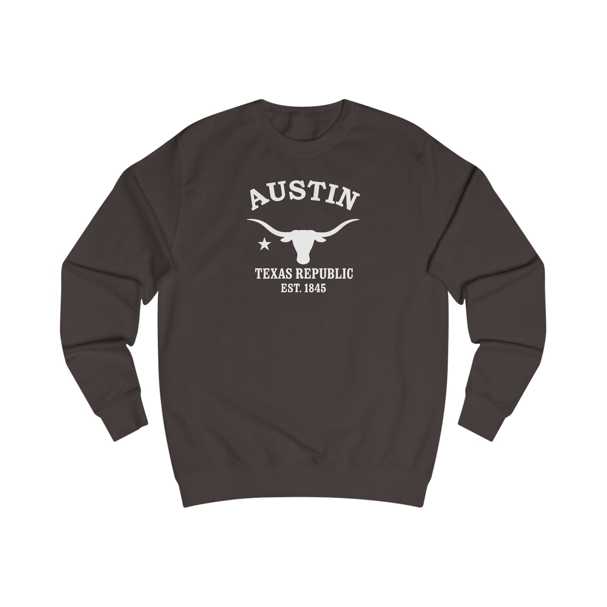 Austin Texas Vintage Retro Premium Crewneck Sweatshirt - White Logo - Bottle Green