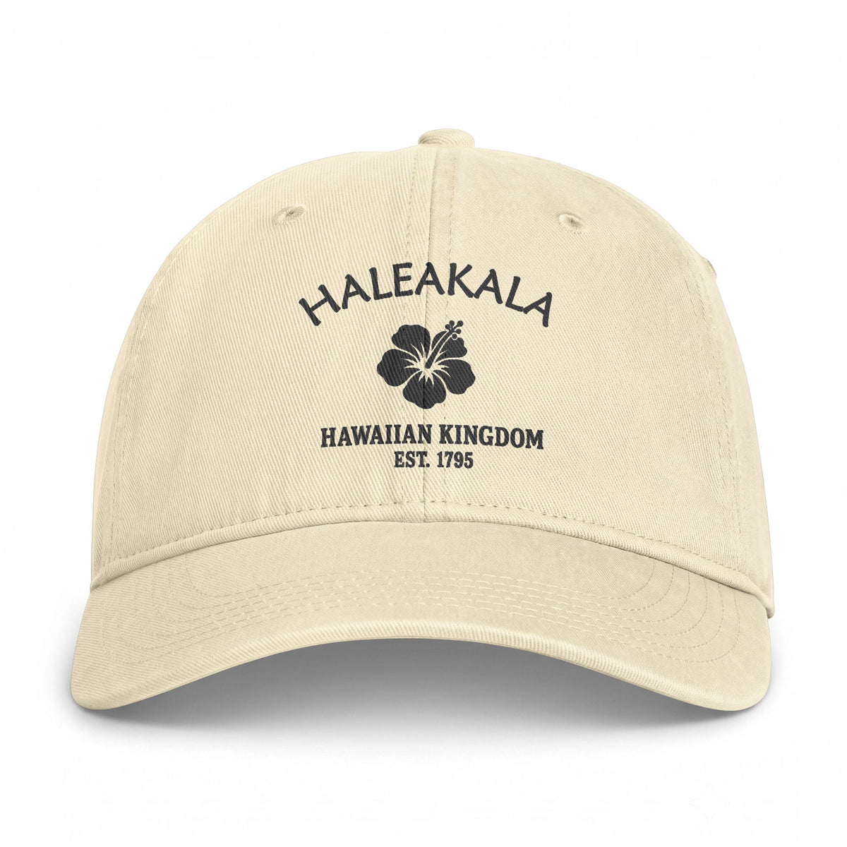 Haleakala Hawaii Distressed Cotton Cap - Charcoal Print Logo
