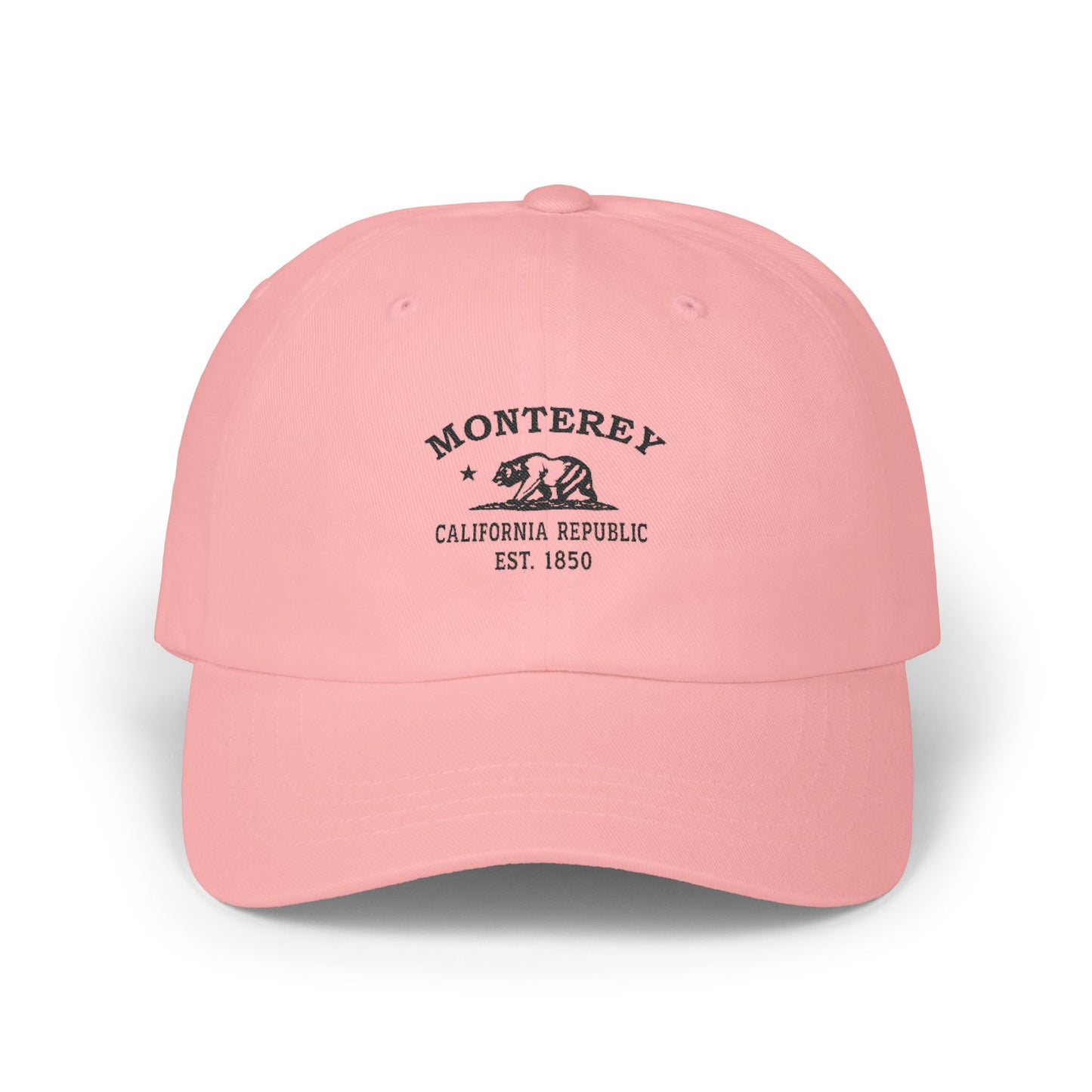 Monterey California Vintage Retro Embroidered Cotton Cap - Black Logo