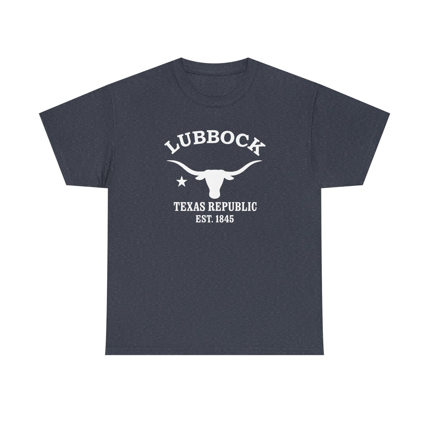 Lubbock Texas Vintage Retro Unisex Heavy Cotton Tee - White Logo